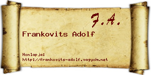 Frankovits Adolf névjegykártya